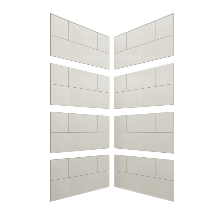 12"x24" Running Bond Subway Corner Shower Surround