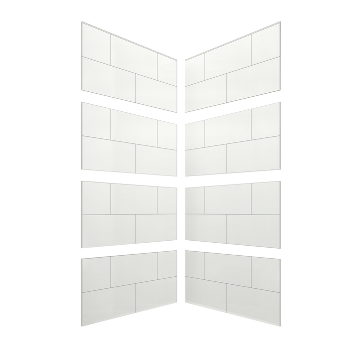 12"x24" Running Bond Subway Corner Shower Surround