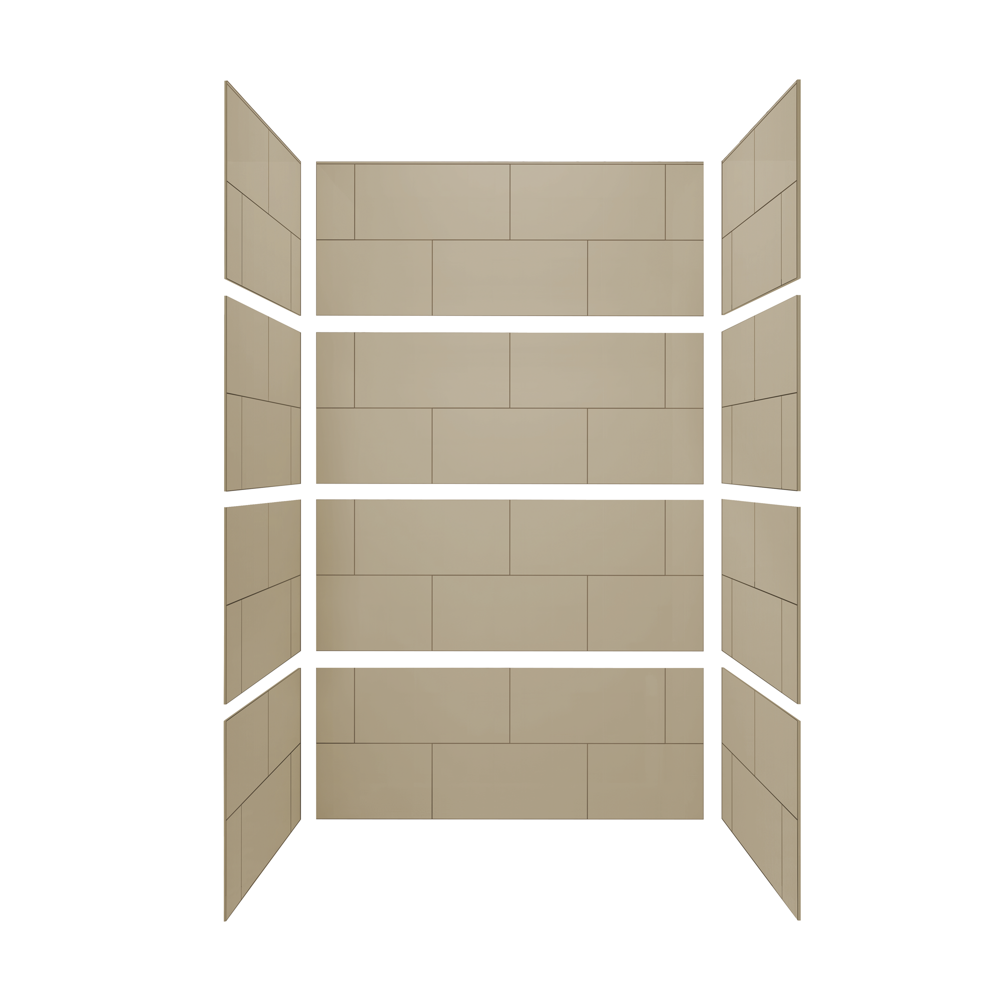12"x24" Running Bond Subway Shower Surround