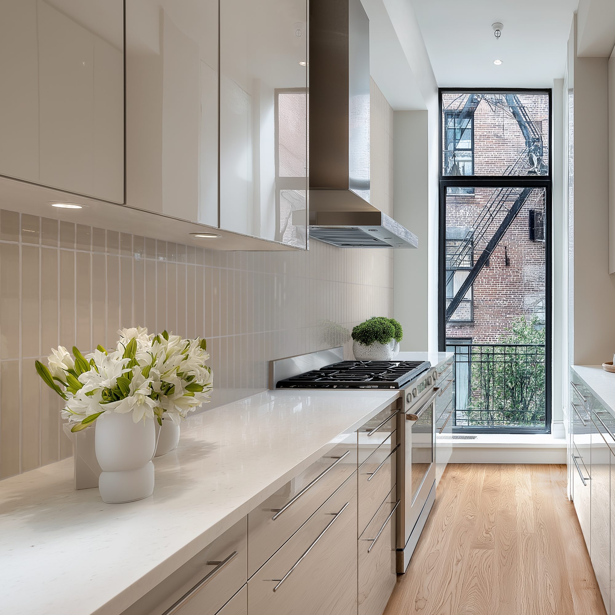 2"x9" Vertical Stack Subway Backsplash