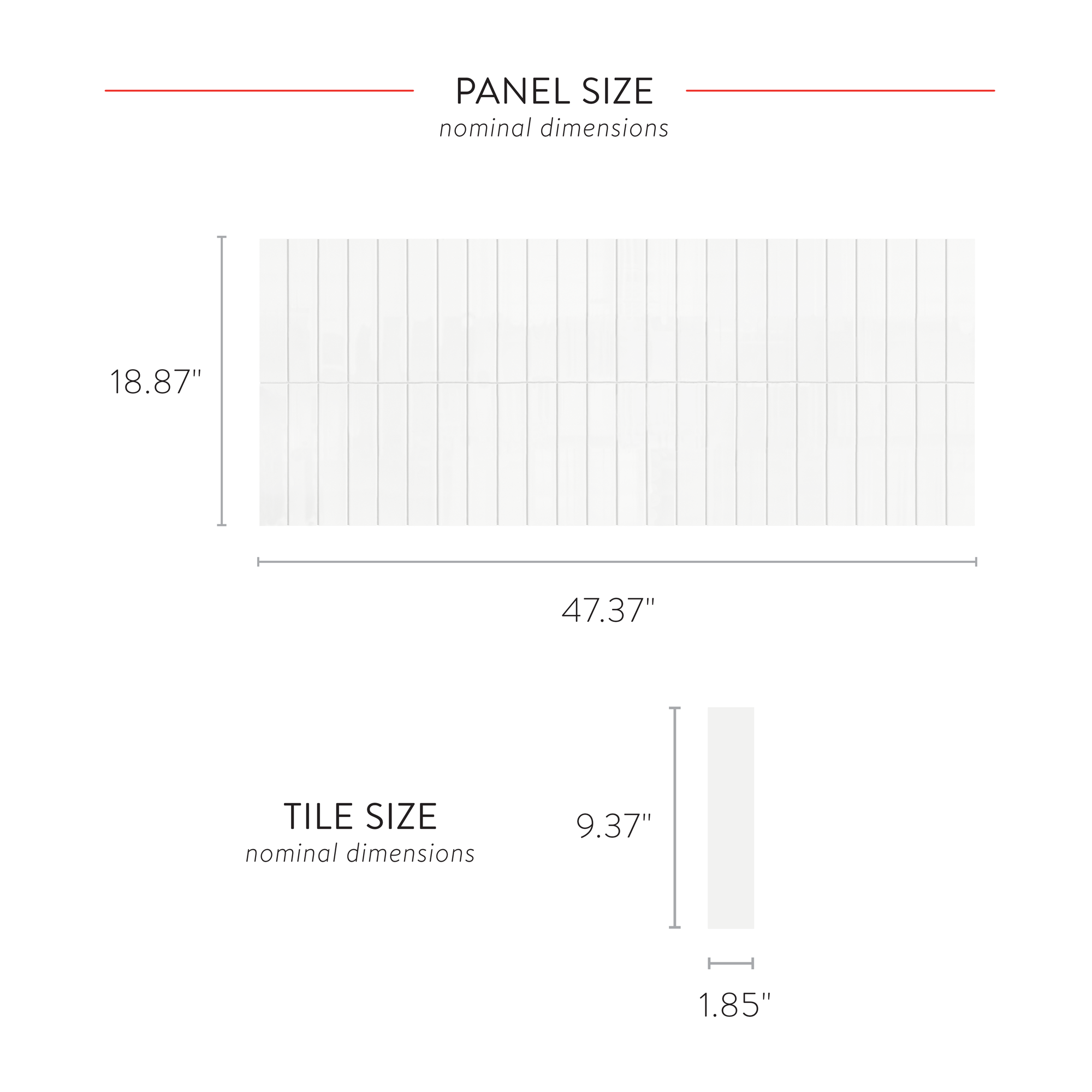 2"x9" Vertical Stack Subway Backsplash