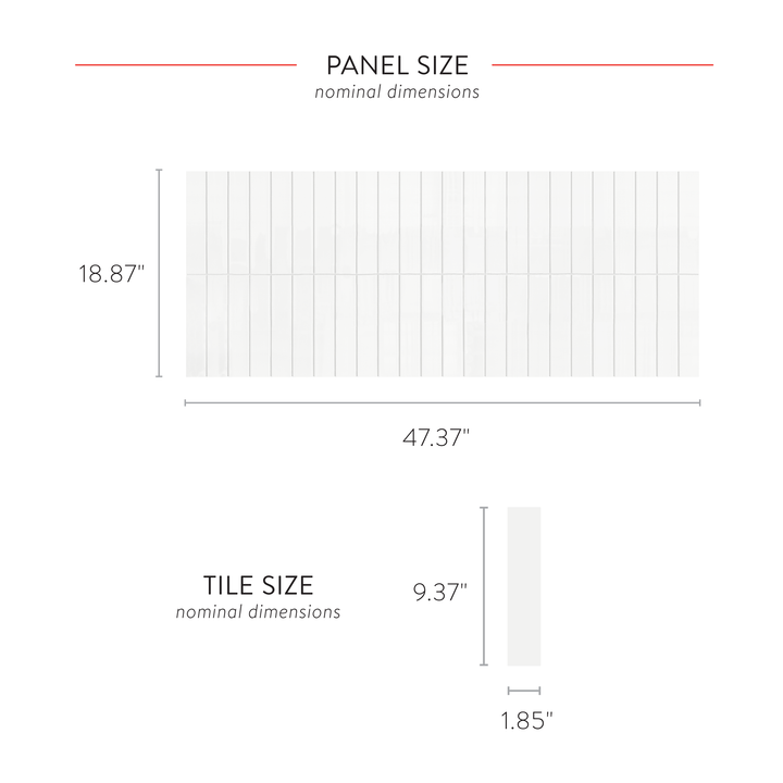 2"x9" Vertical Stack Subway Backsplash