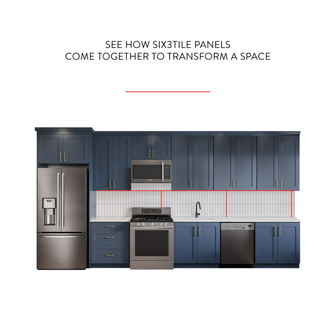 2"x9" Vertical Stack Subway Backsplash