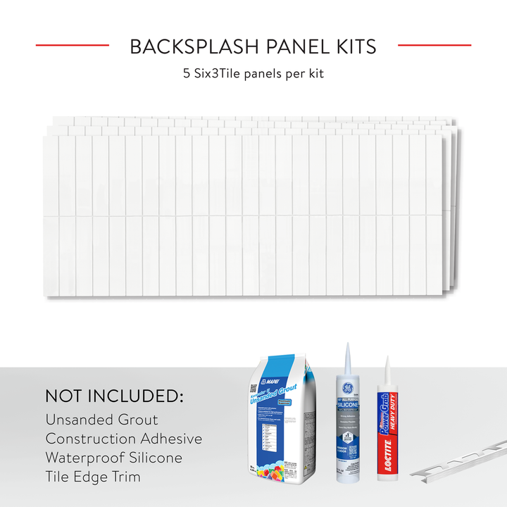 2"x9" Vertical Stack Subway Backsplash