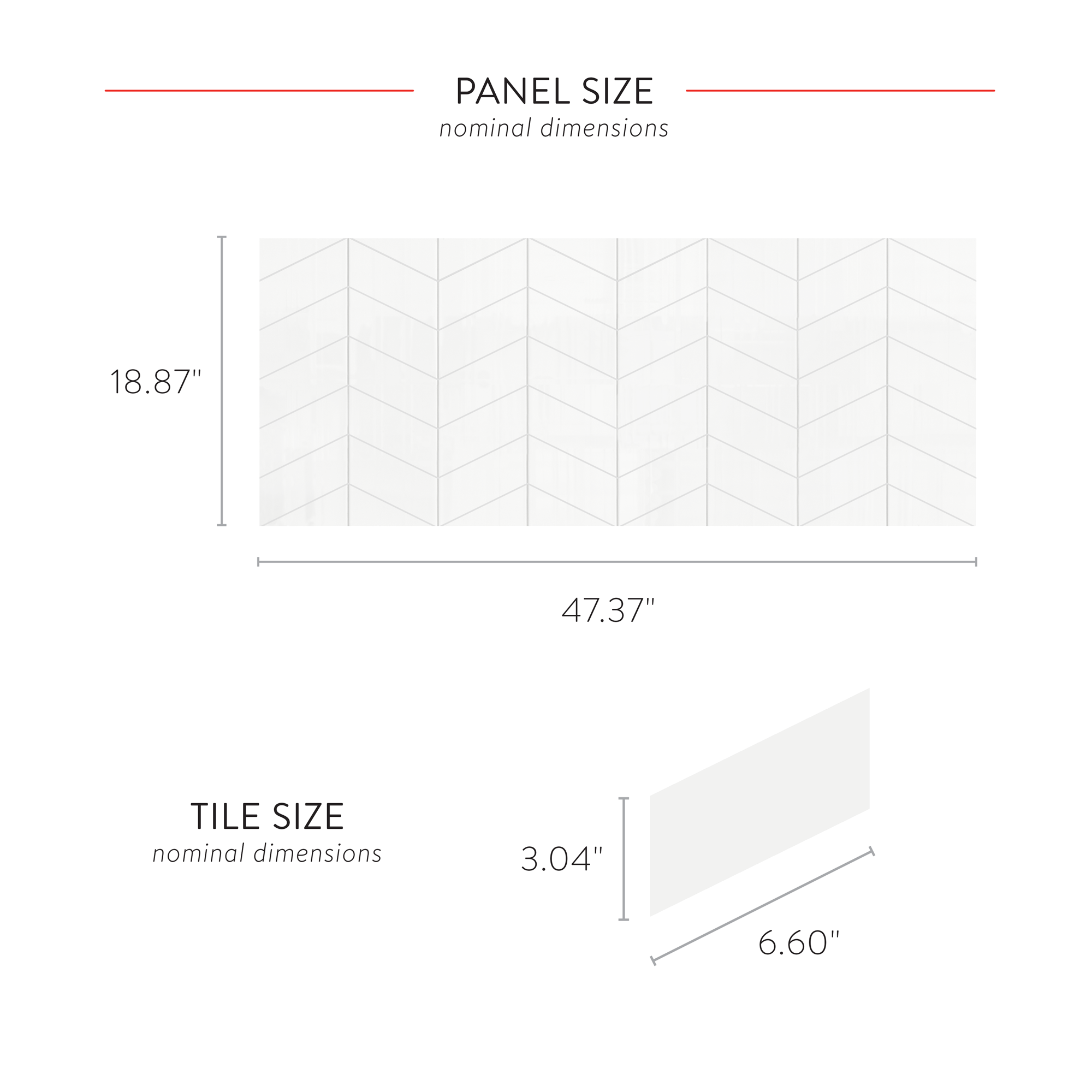 3"x6" Chevron Backsplash