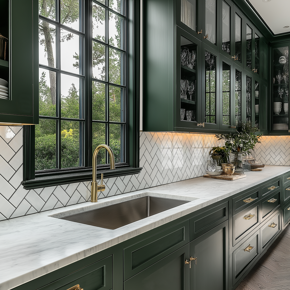 3"x6" Herringbone Backsplash