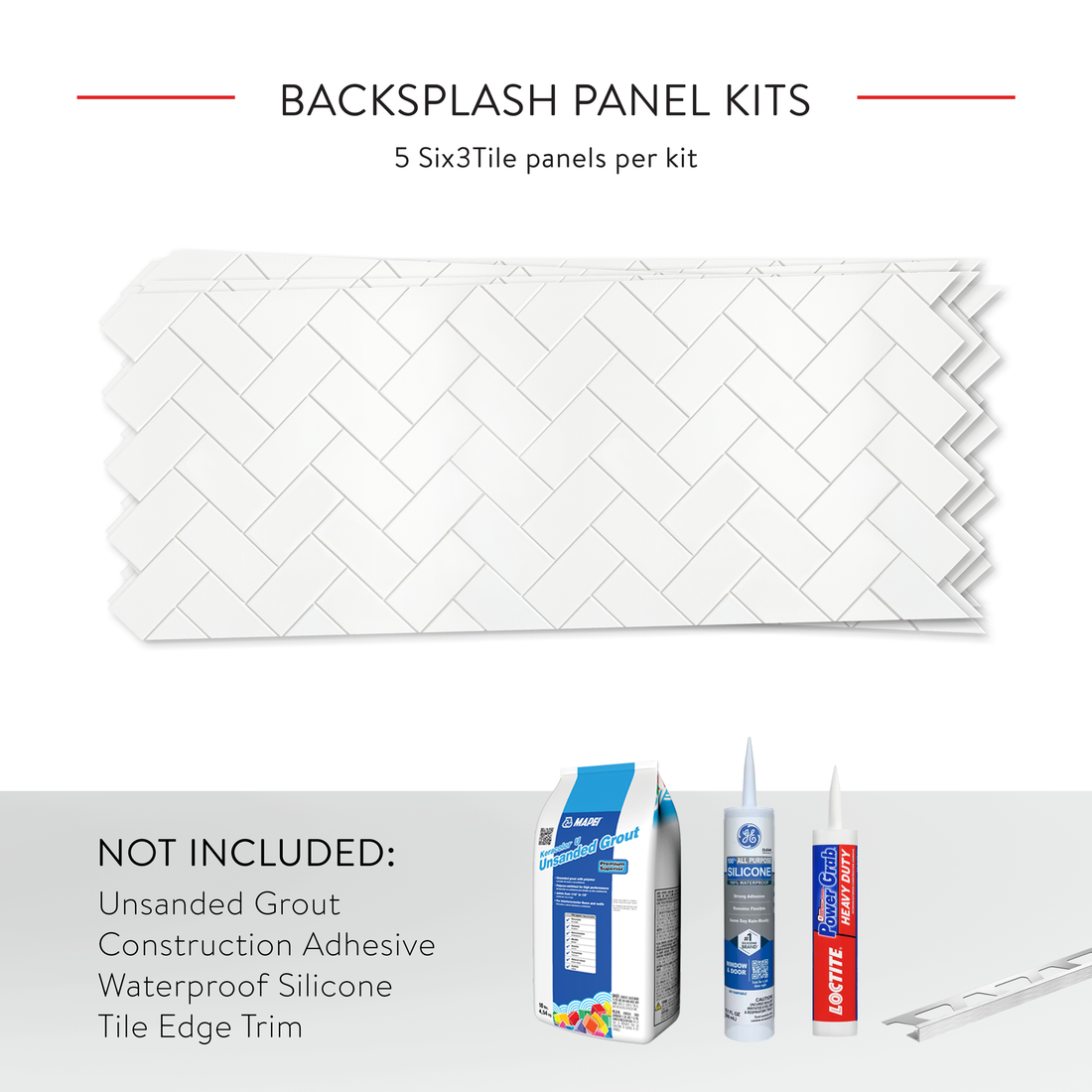 3"x6" Herringbone Backsplash