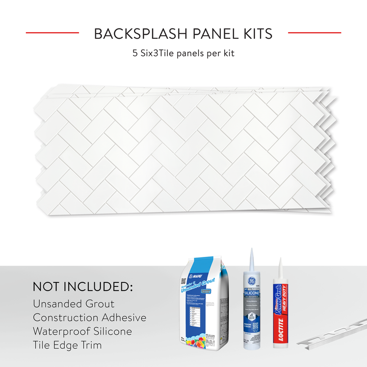 3"x6" Herringbone Backsplash