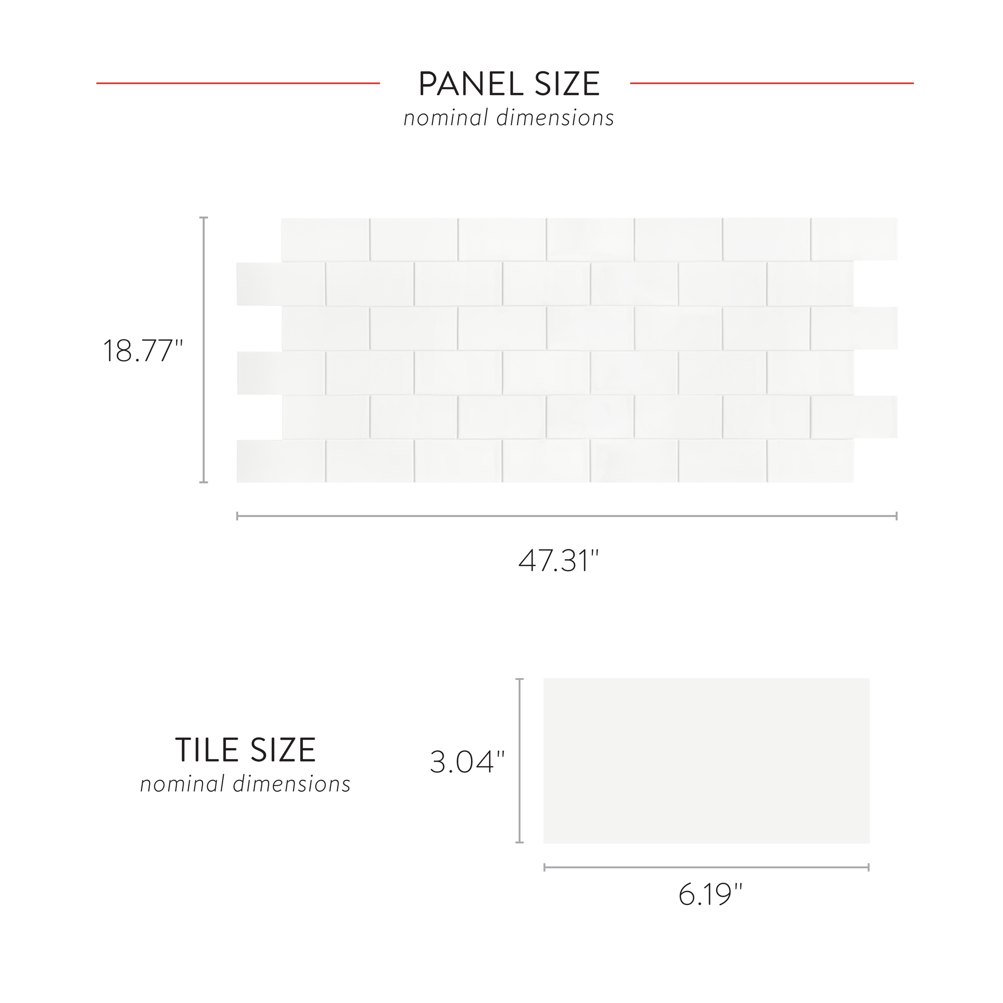 3"x6" Running Bond Subway Backsplash