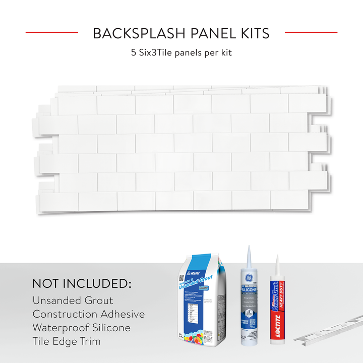 3"x6" Running Bond Subway Backsplash