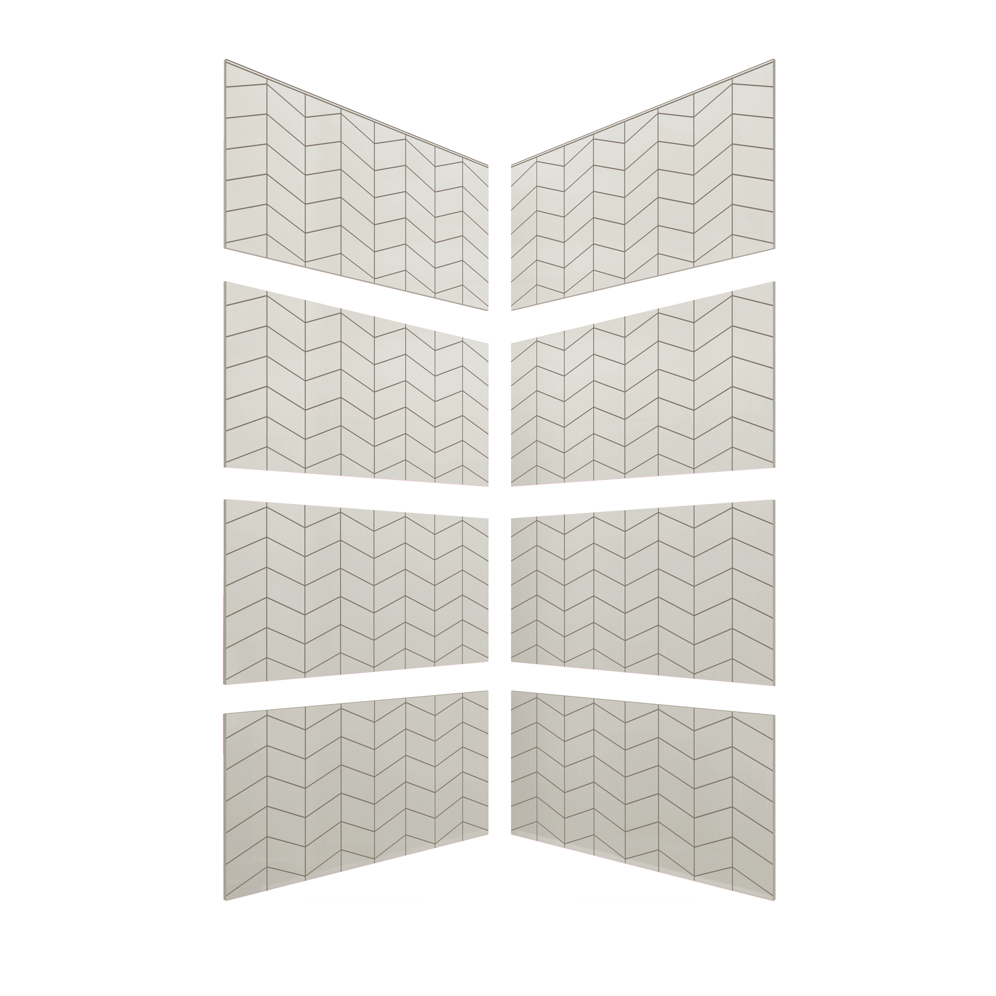 3"x6" Chevron Corner Shower Surround