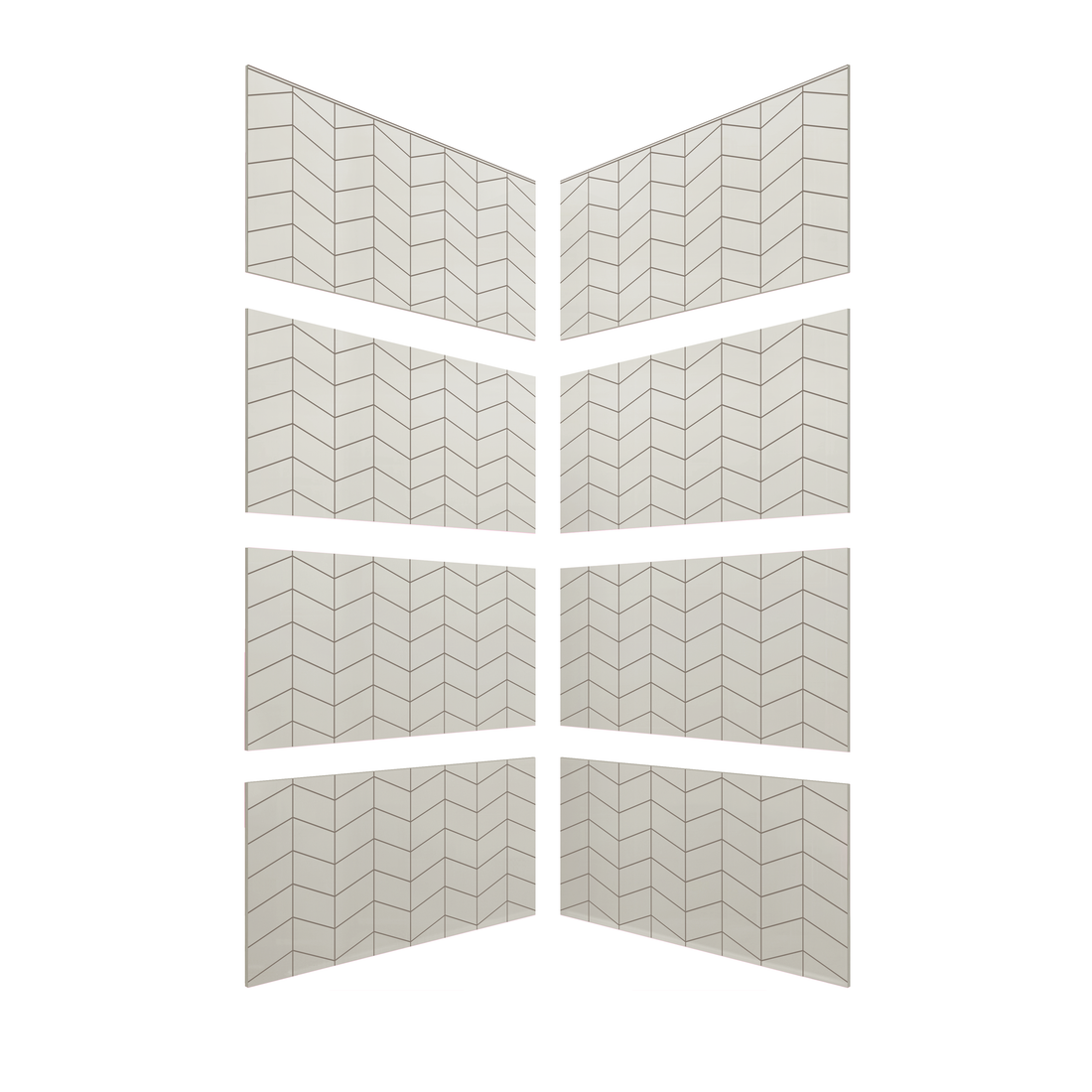 3"x6" Chevron Corner Shower Surround