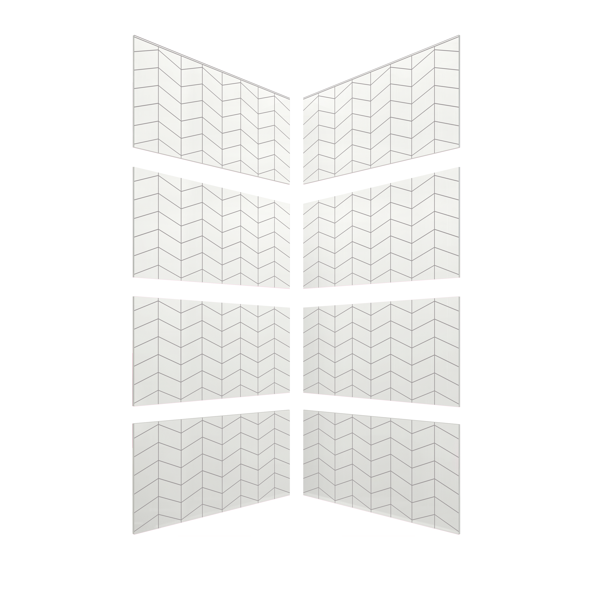 3"x6" Chevron Corner Shower Surround