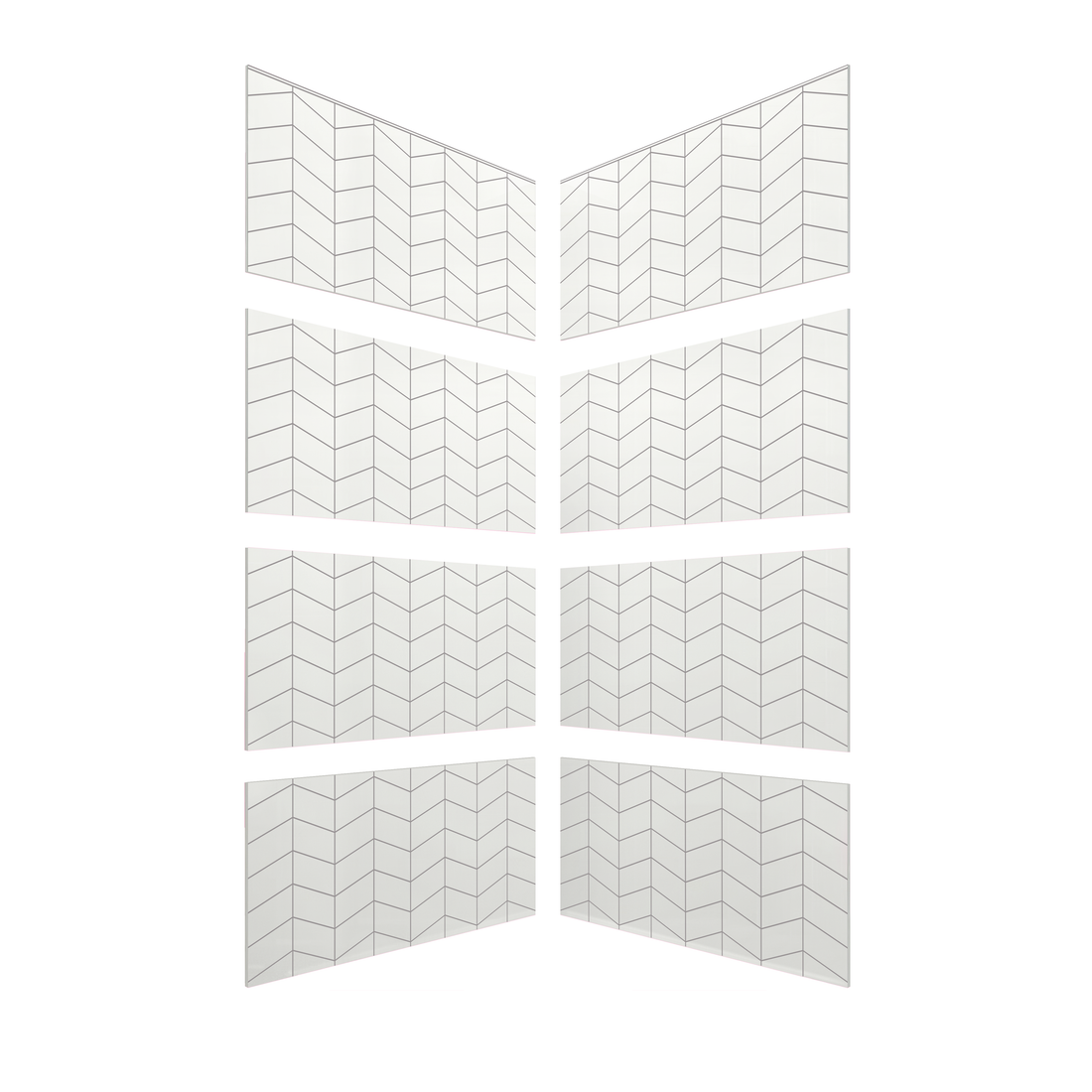 3"x6" Chevron Corner Shower Surround