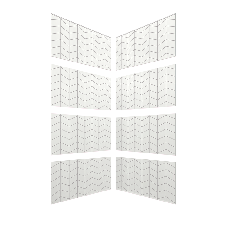 3"x6" Chevron Corner Shower Surround