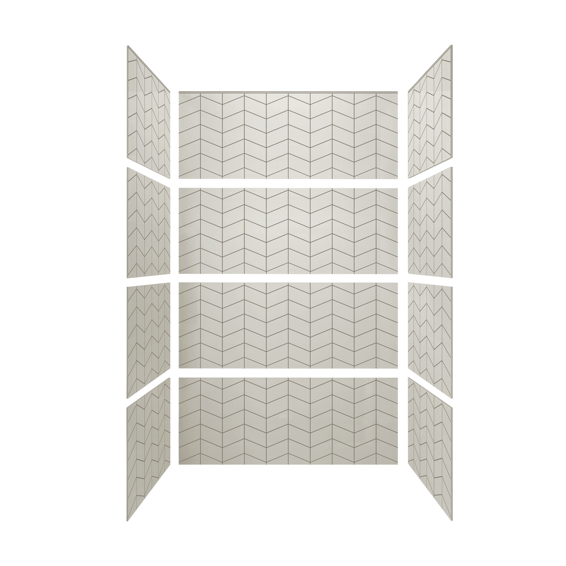 3"x6" Chevron Shower Surround