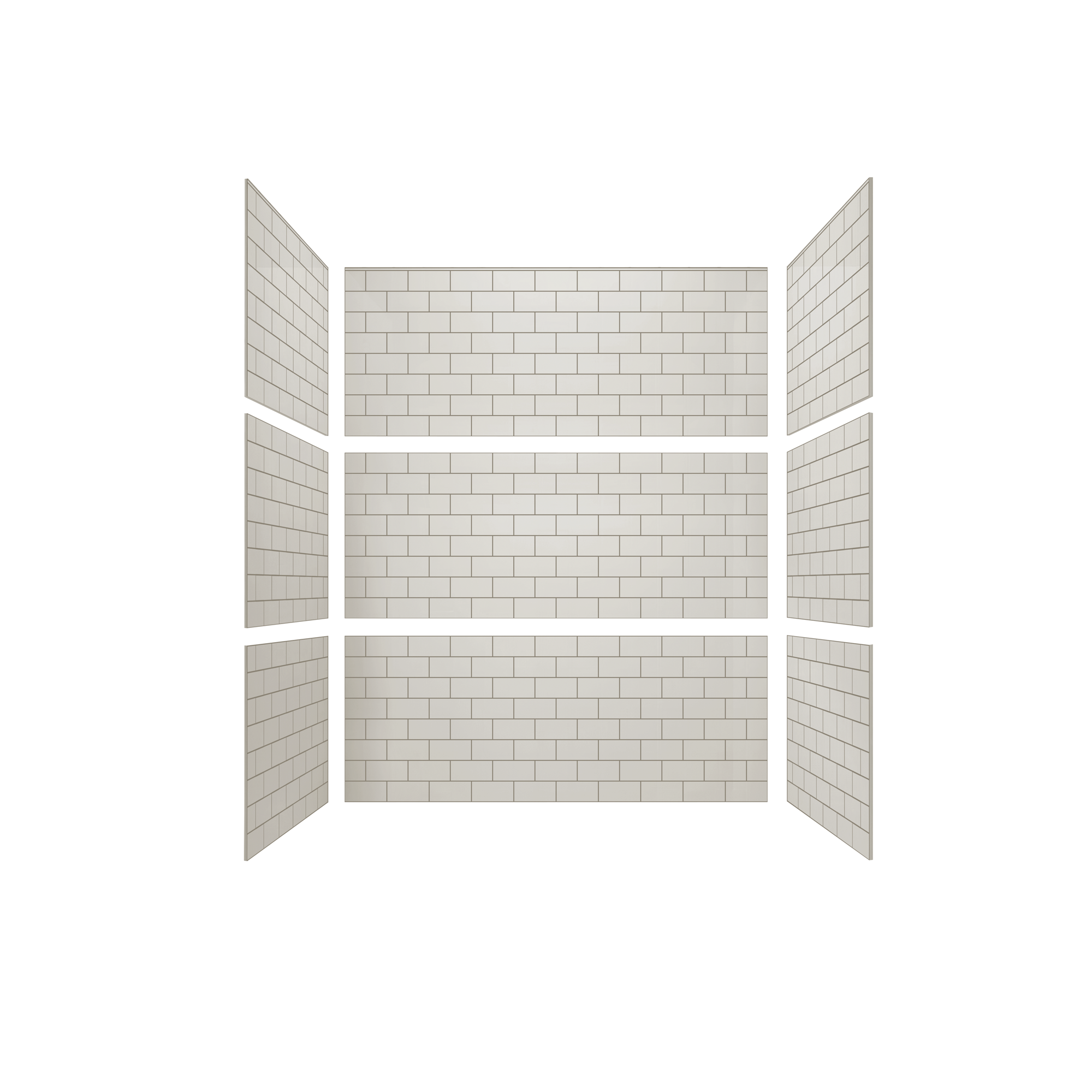 3"x6" Running Bond Subway Tub Surround