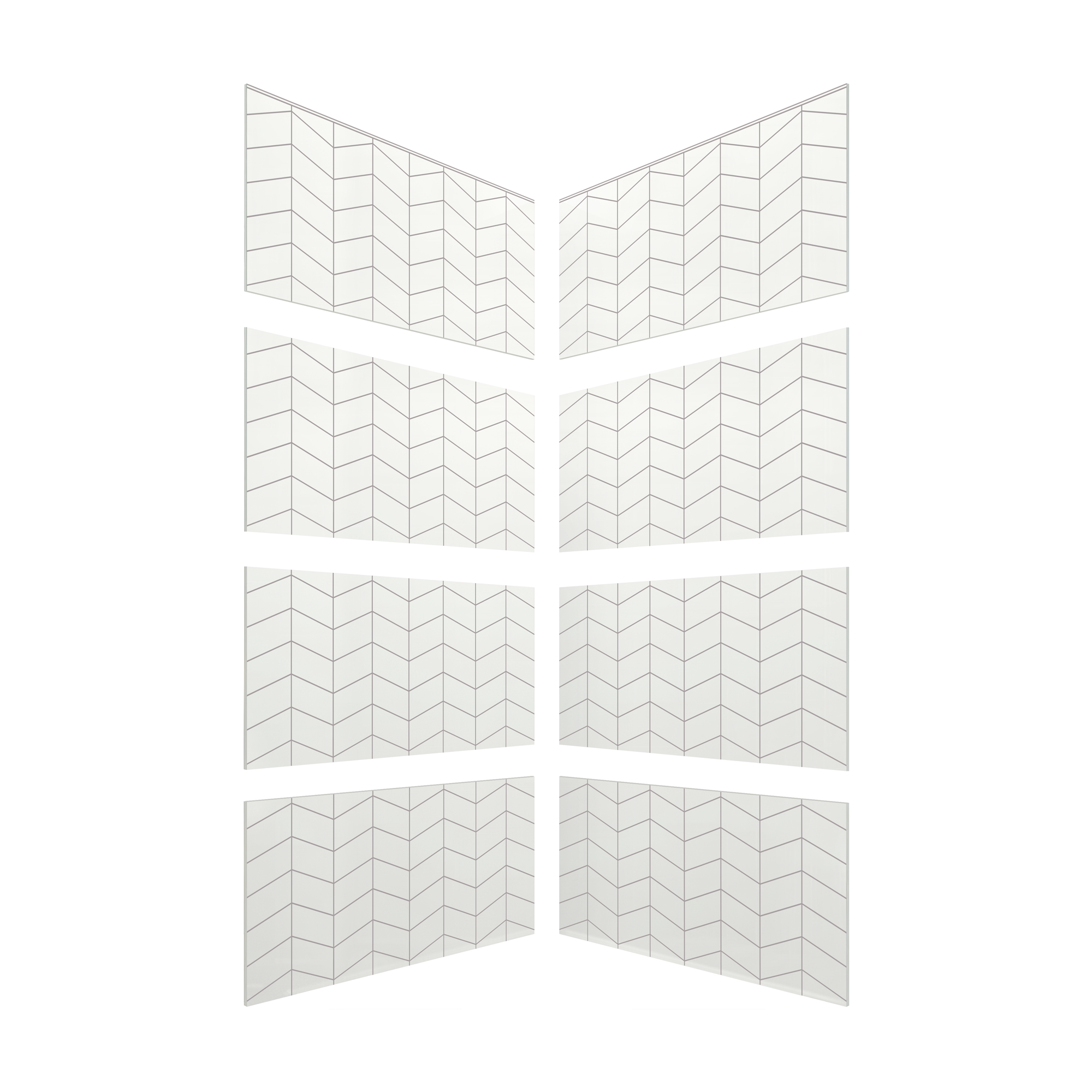 3"x6" Chevron Corner Shower Surround