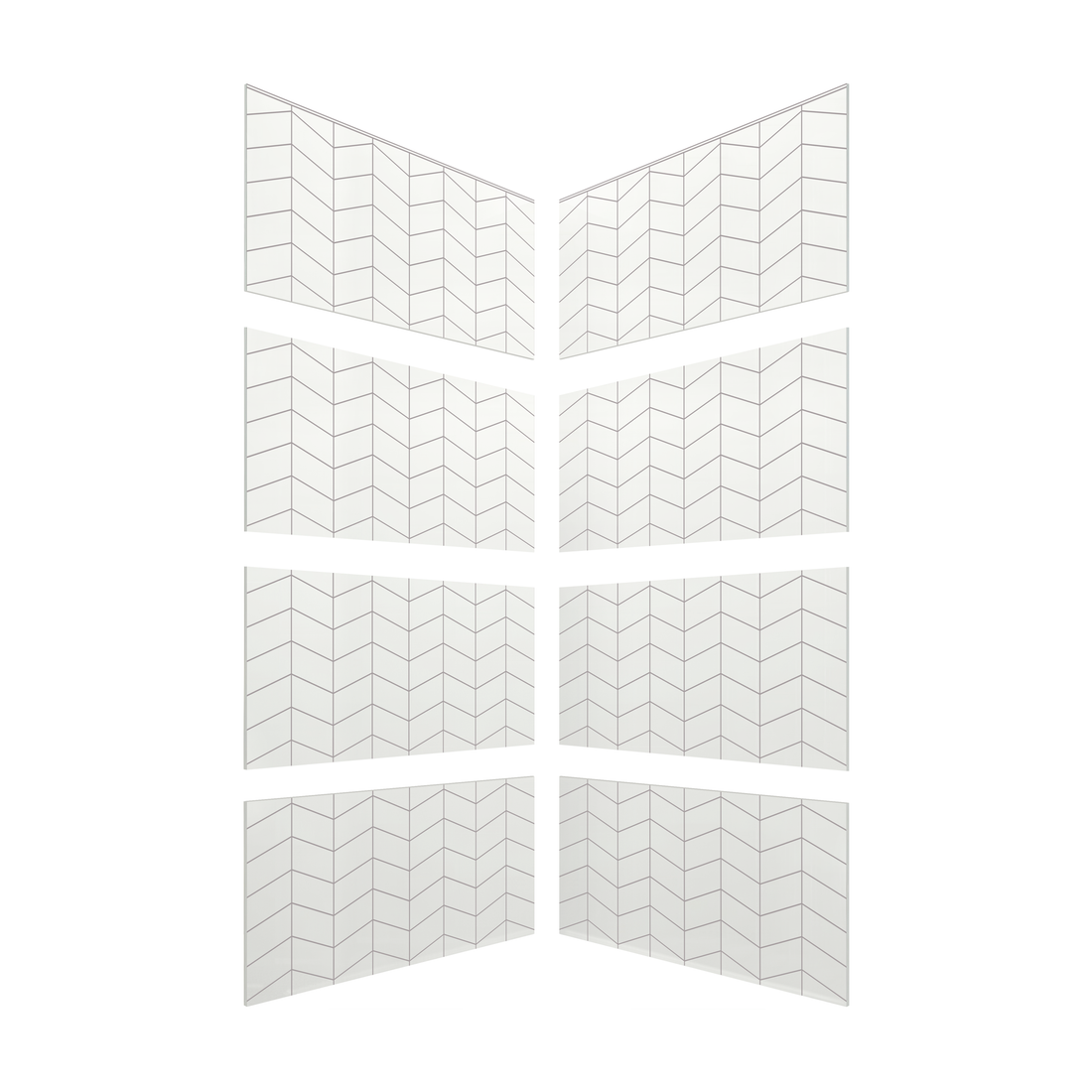 3"x6" Chevron Corner Shower Surround