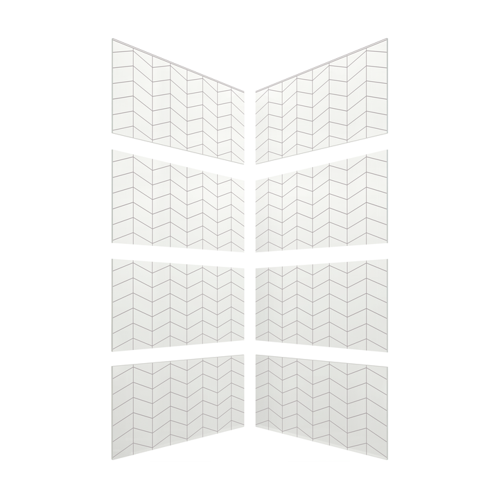 3"x6" Chevron Corner Shower Surround