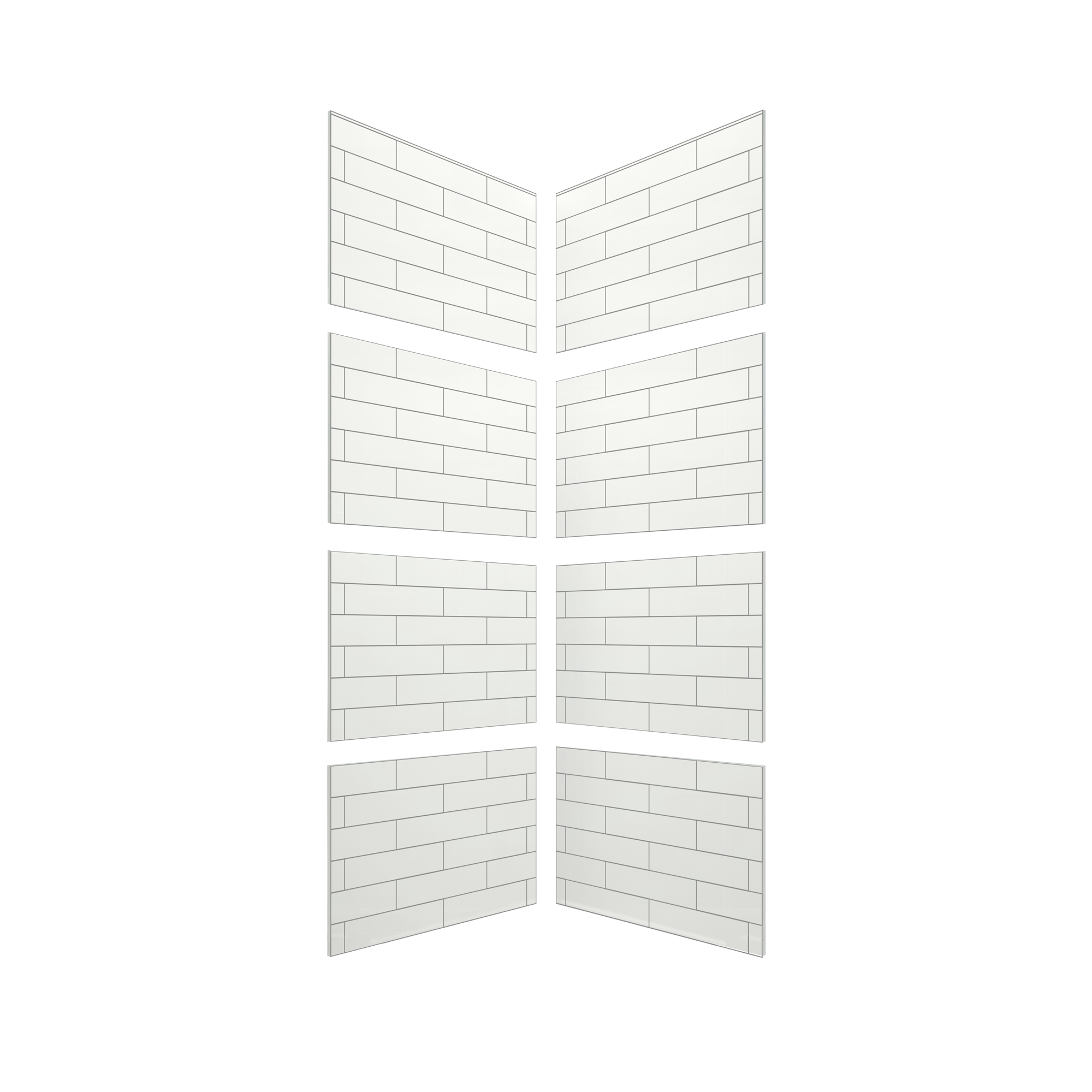 4"x16" Running Bond Subway Corner Shower Surround