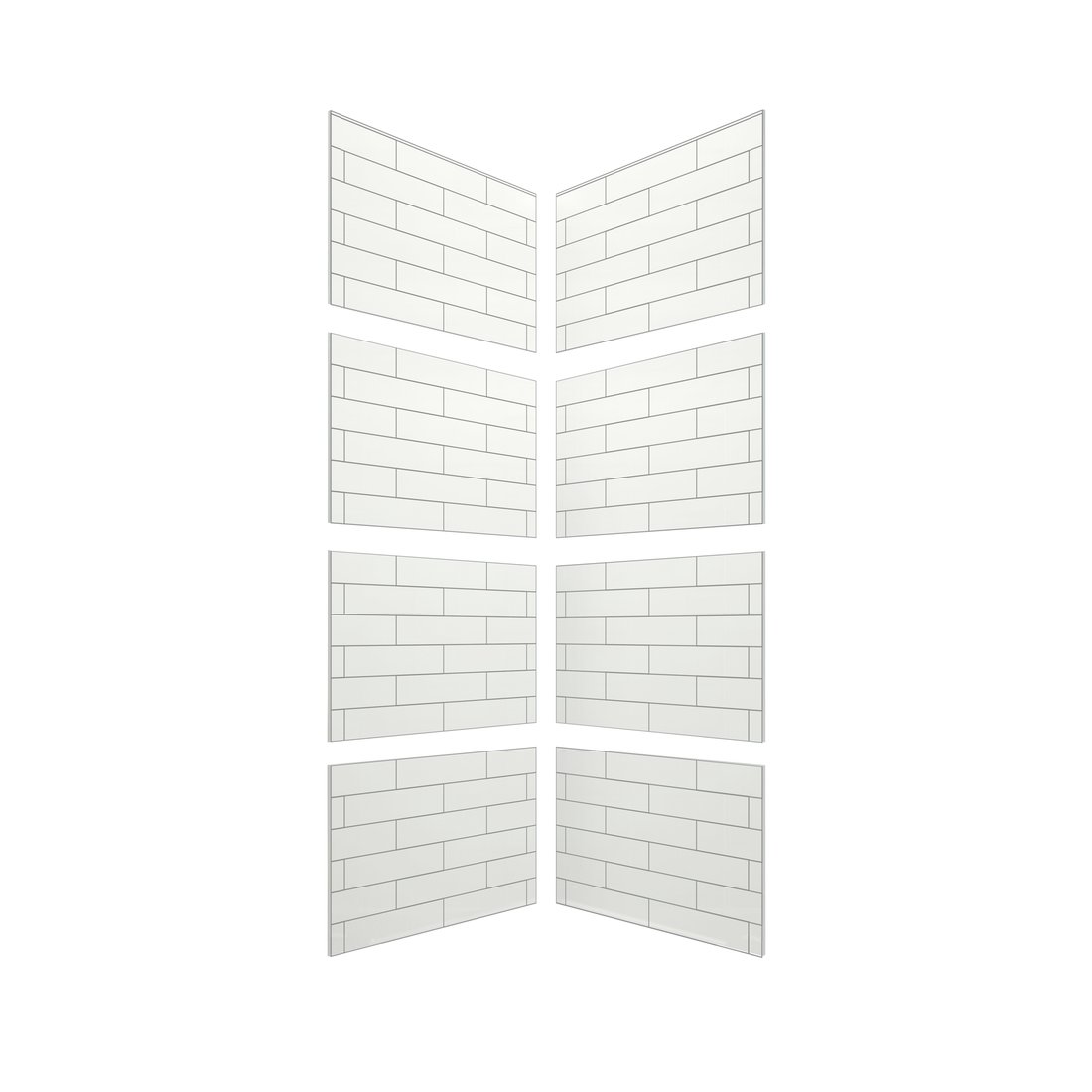 4"x16" Running Bond Subway Corner Shower Surround