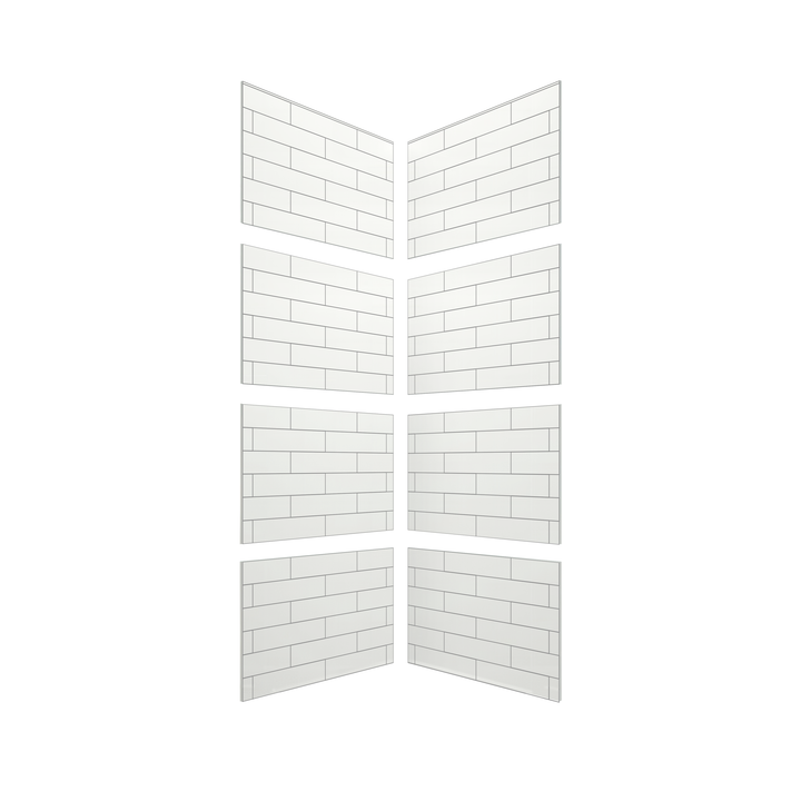 4"x16" Running Bond Subway Corner Shower Surround