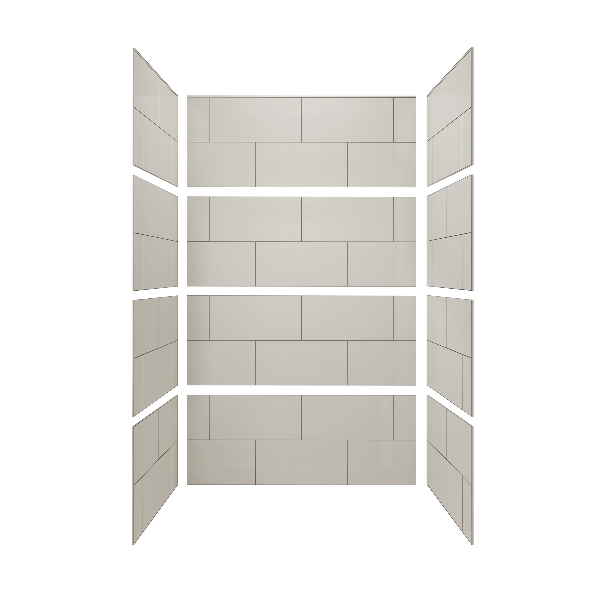 12"x24" Running Bond Subway Shower Surround