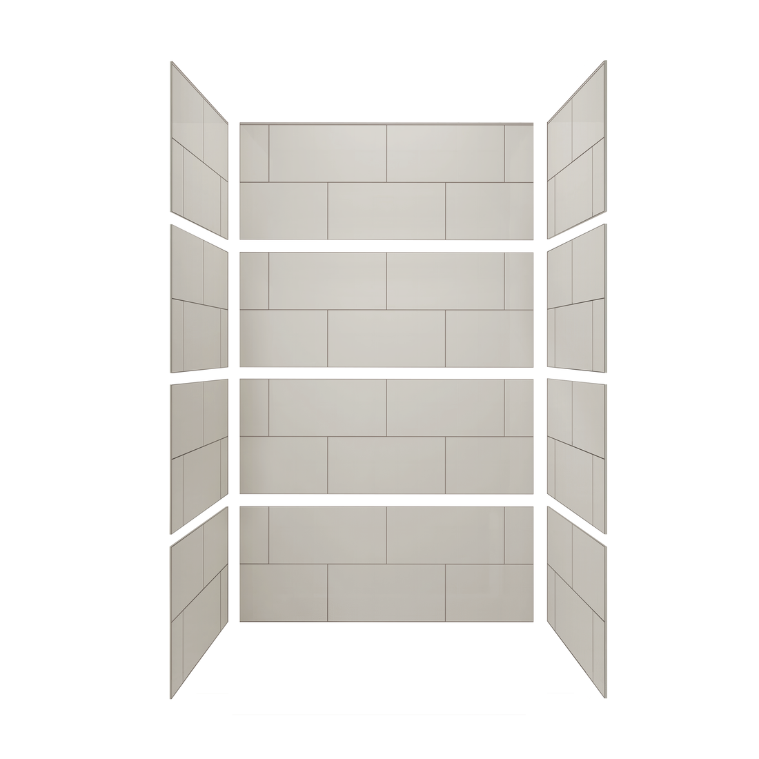 12"x24" Running Bond Subway Shower Surround