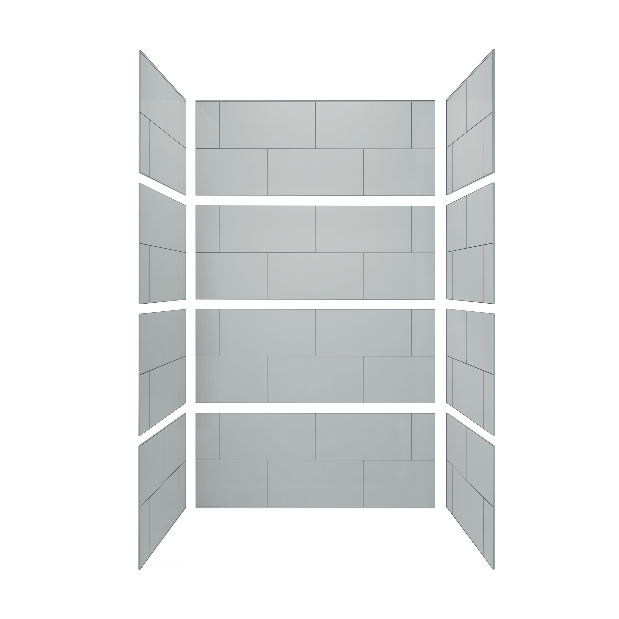 12"x24" Running Bond Subway Shower Surround
