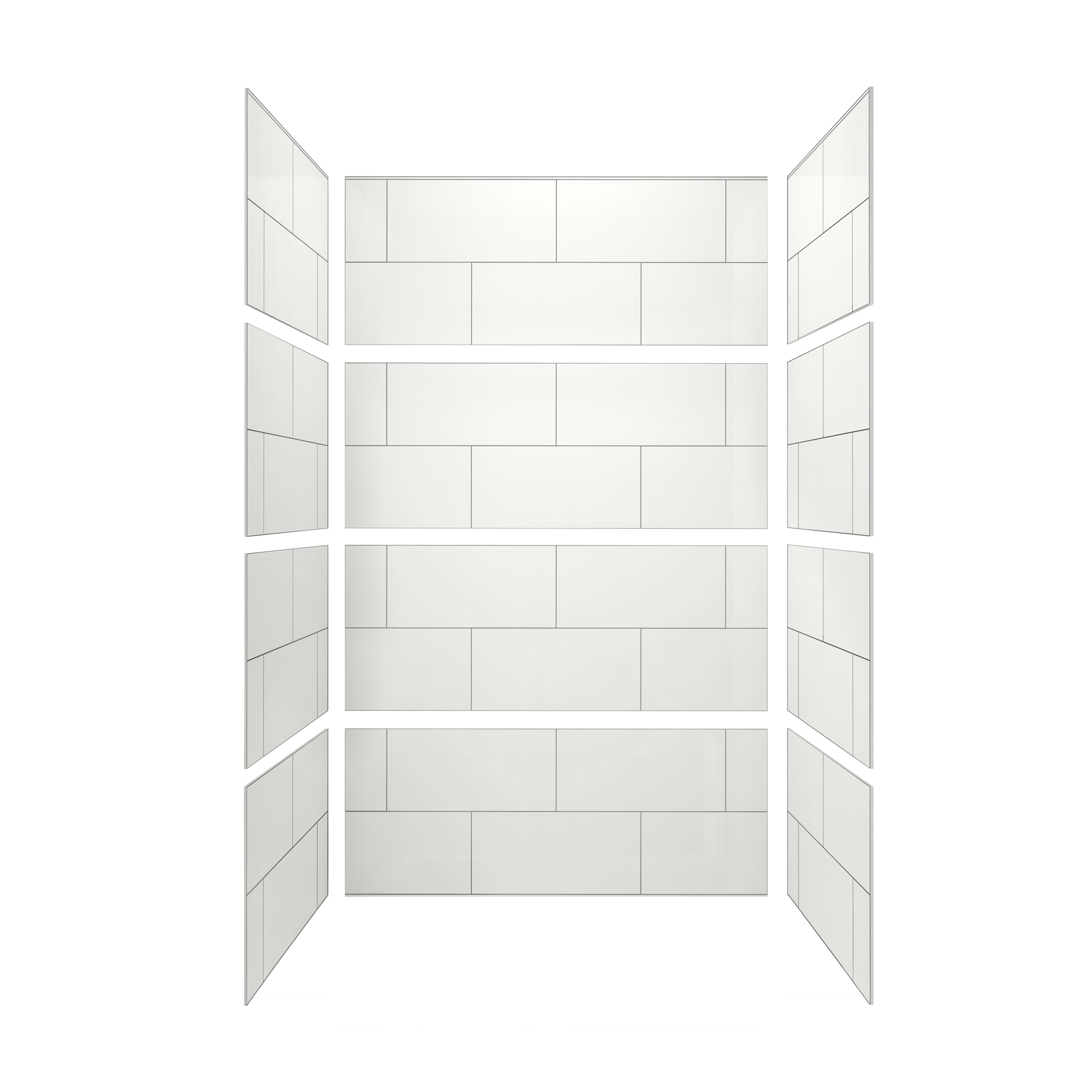 12"x24" Running Bond Subway Shower Surround