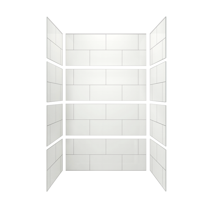 12"x24" Running Bond Subway Shower Surround